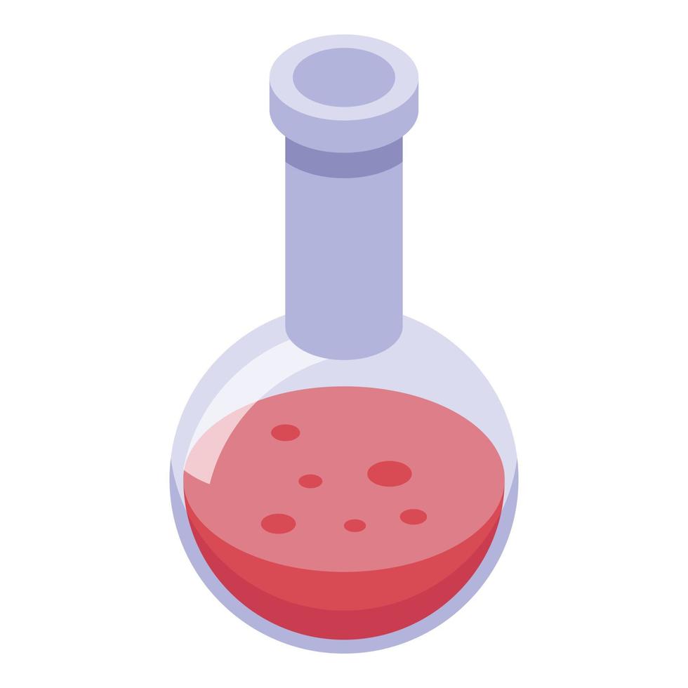 icône de flacon de potion rouge, style isométrique vecteur