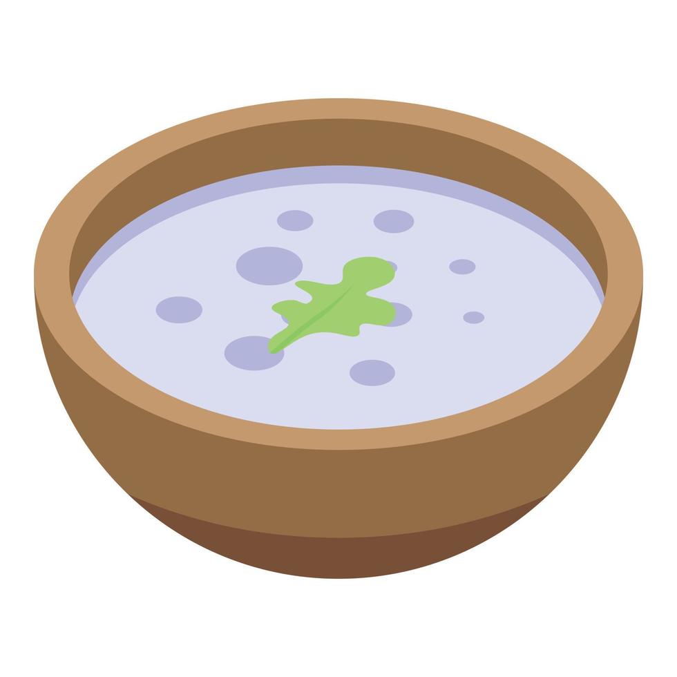 icône de soupe aux champignons, style isométrique vecteur