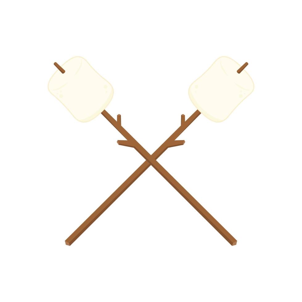bâton de guimauve. création de logo de guimauve. icône de guimauve blanche. vecteur