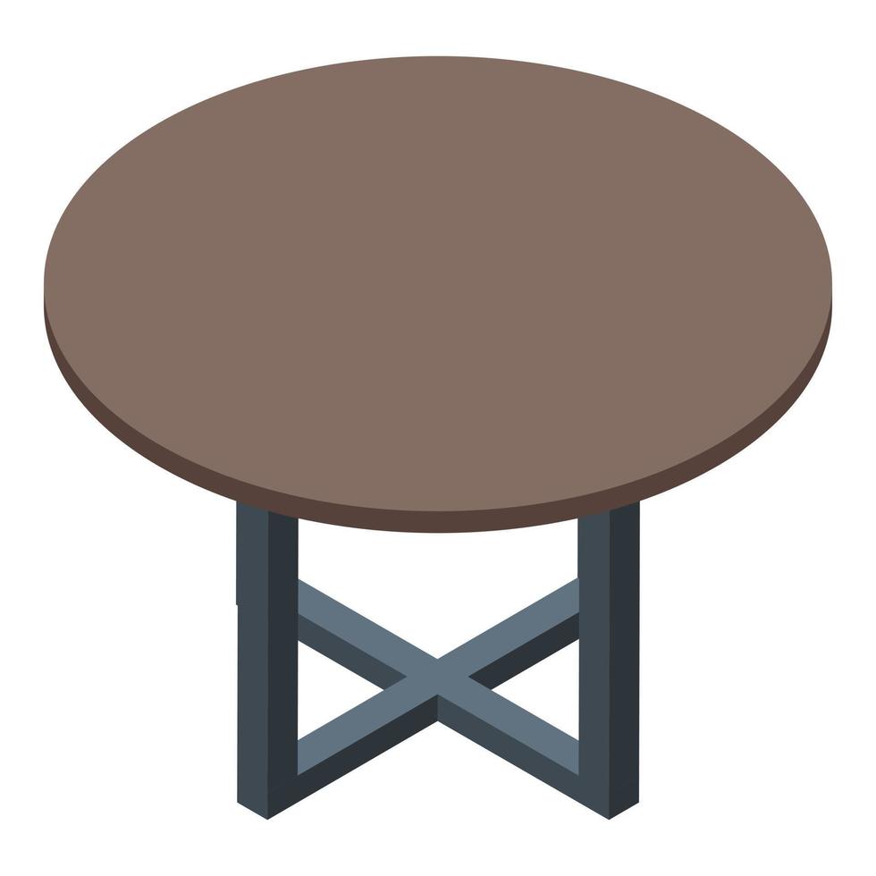 icône de table ronde pliante, style isométrique vecteur