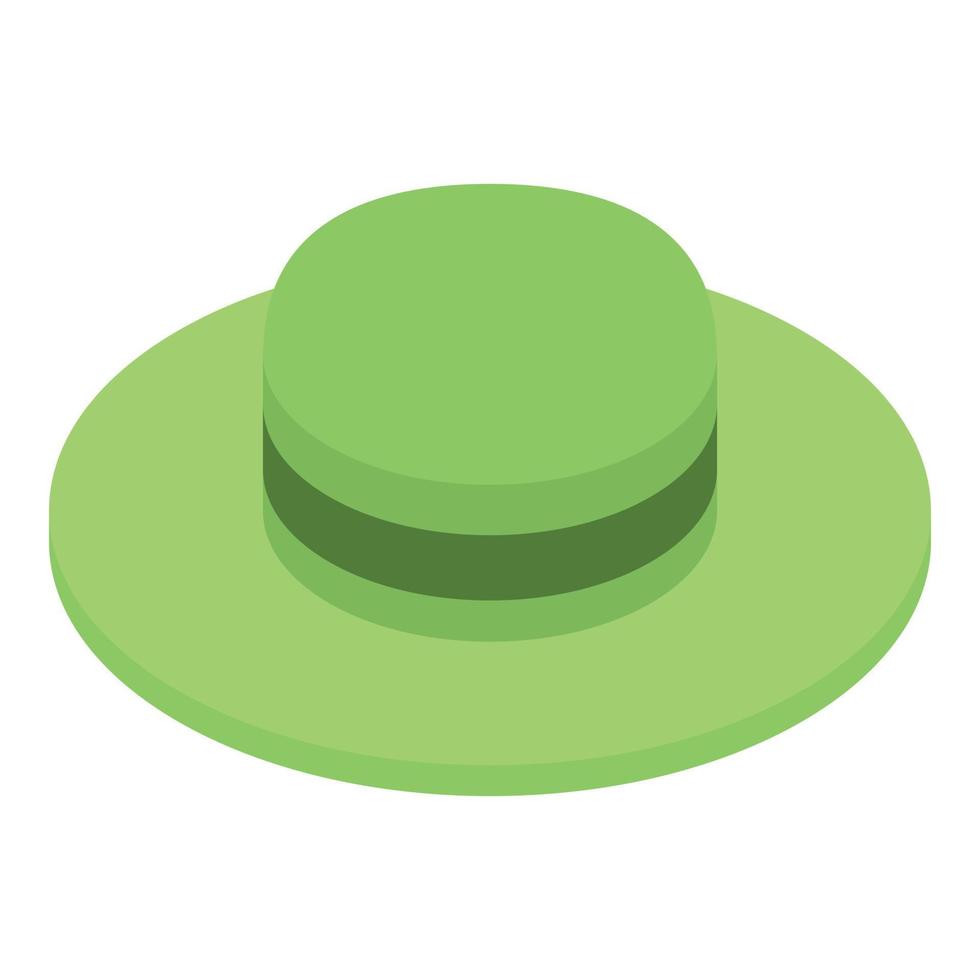 icône de chapeau vert chasseur, style isométrique vecteur