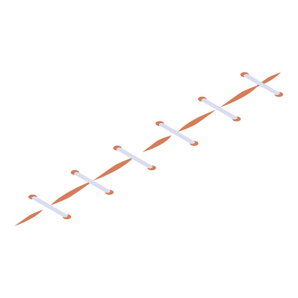 icône de suture médicale, style isométrique vecteur