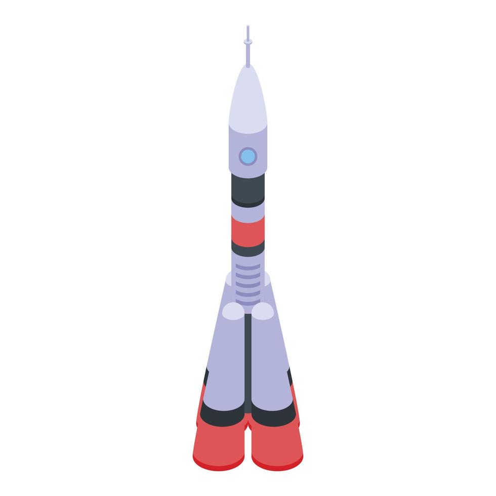 icône de fusée spatiale moderne, style isométrique vecteur