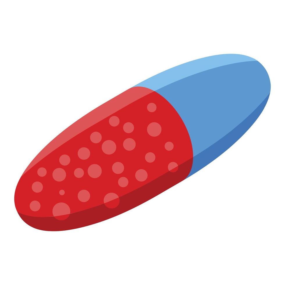 icône de capsule bleue rouge, style isométrique vecteur