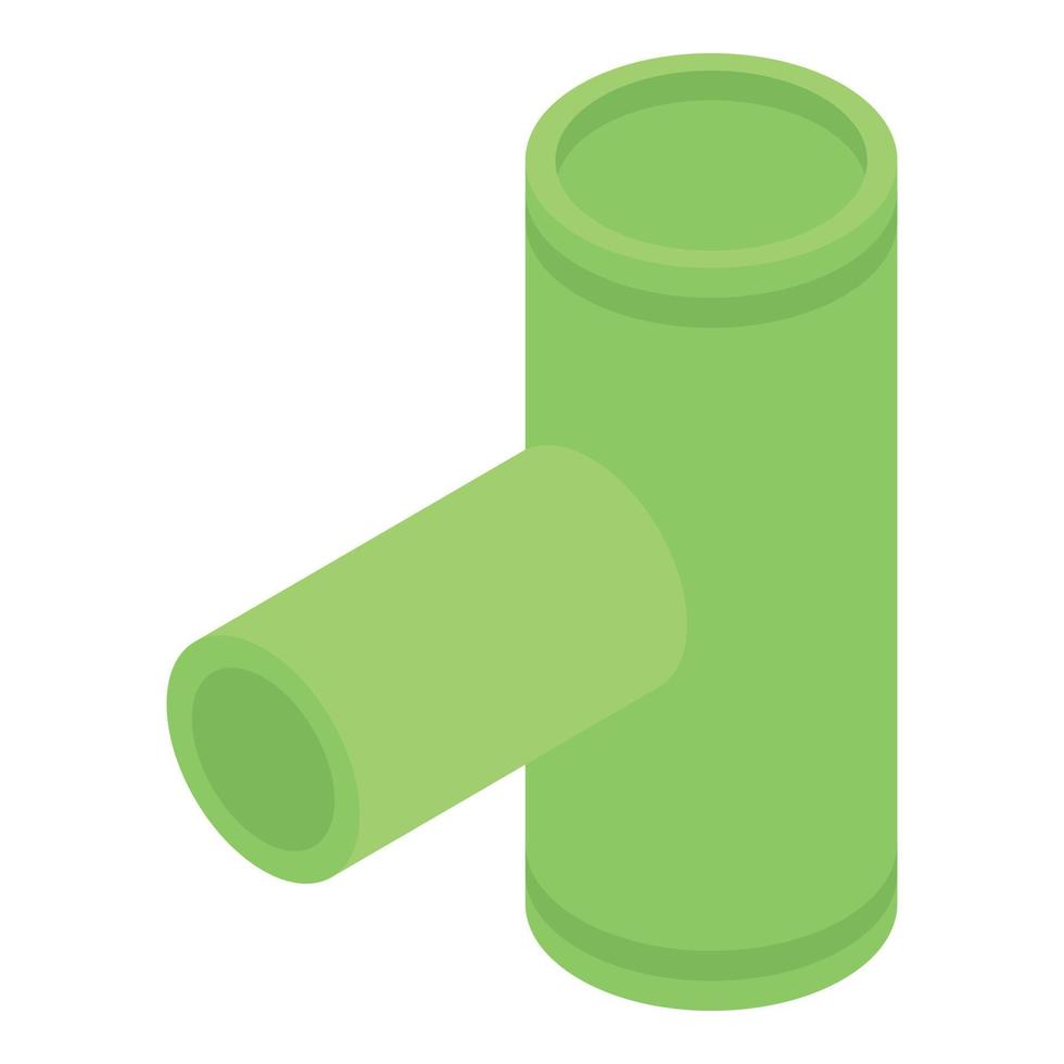 icône de tuyau de gouttière verte, style isométrique vecteur