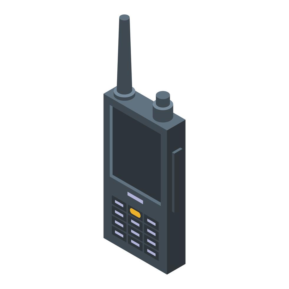 icône de talkie-walkie de la police, style isométrique vecteur