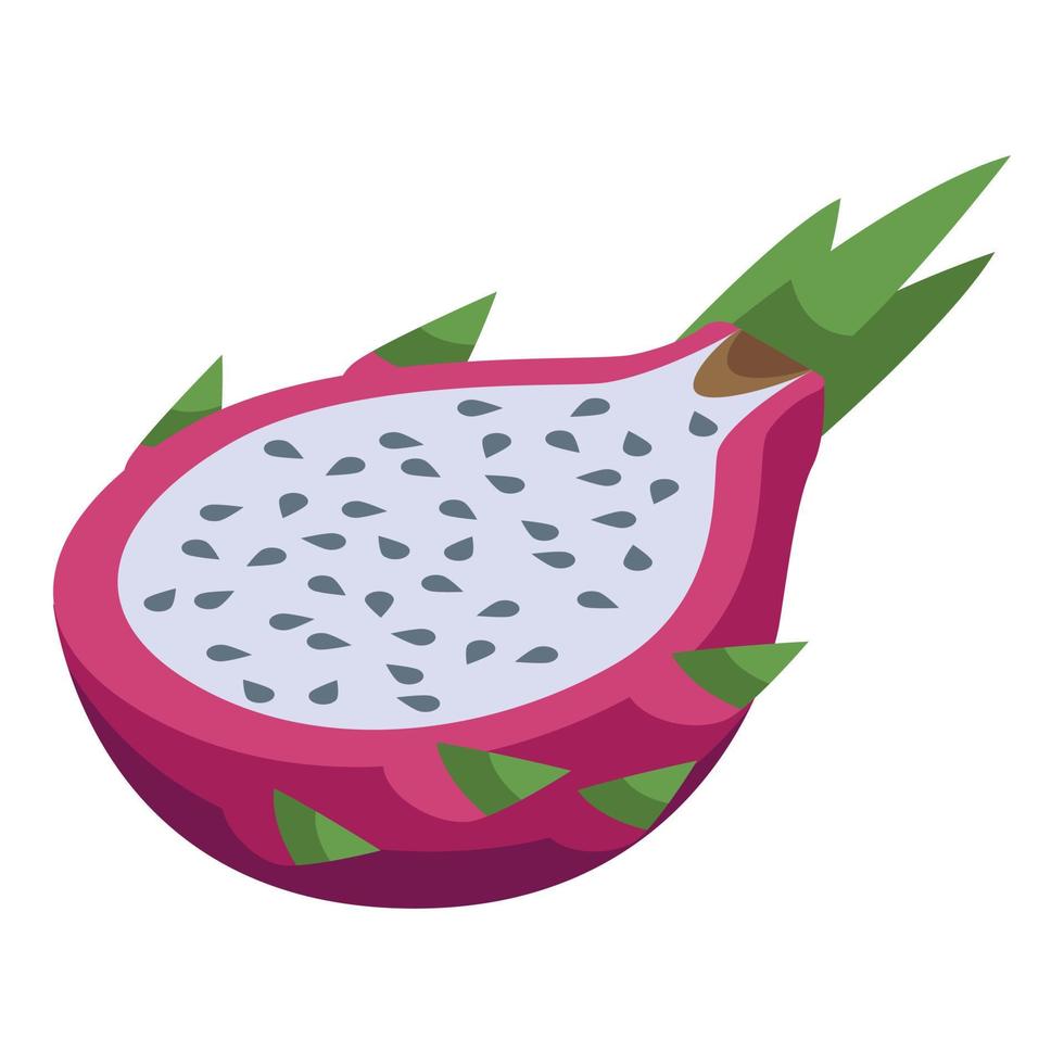icône demi-pitaya, style isométrique vecteur