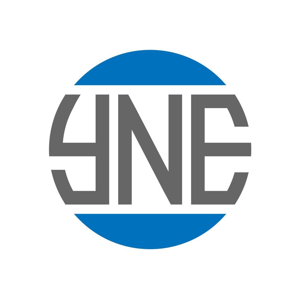 création de logo de lettre yne sur fond blanc. concept de logo de cercle d'initiales créatives yne. conception de lettre yne. vecteur