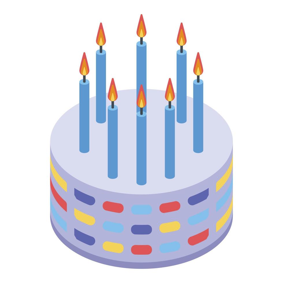 icône de gâteau d'anniversaire pour enfants, style isométrique vecteur