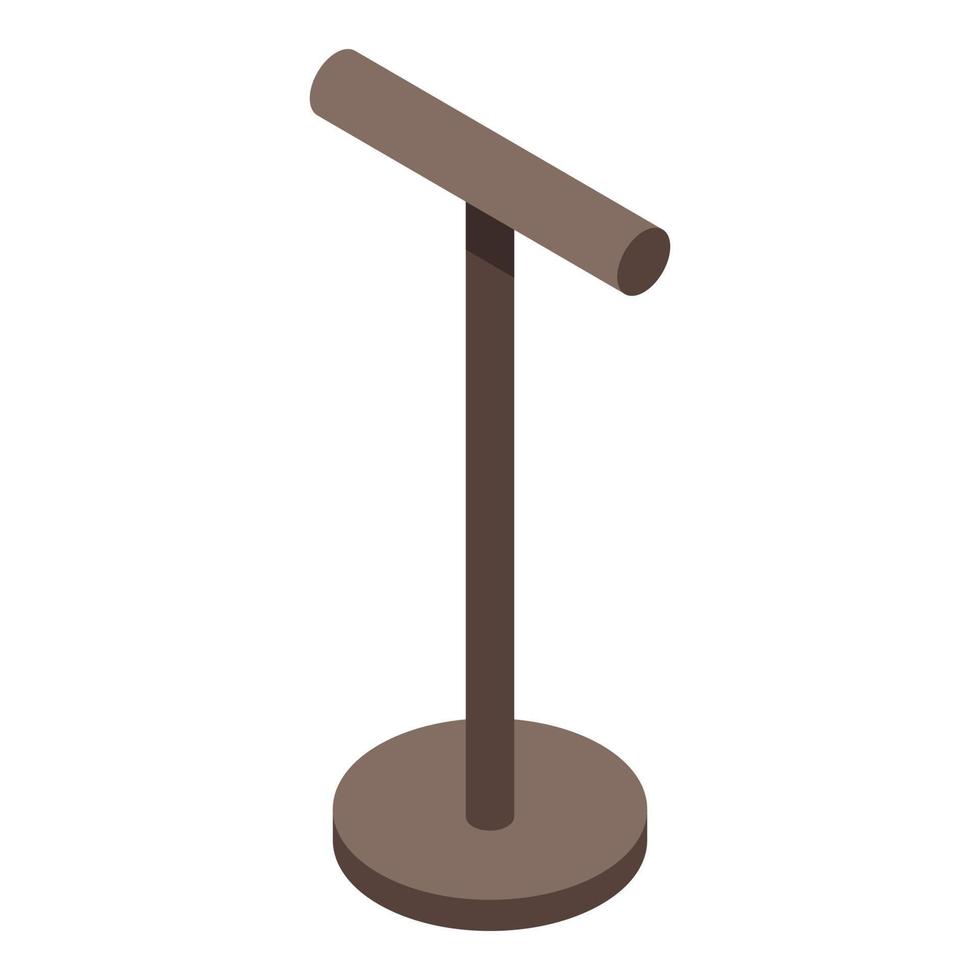 icône de support en bois de perroquet, style isométrique vecteur