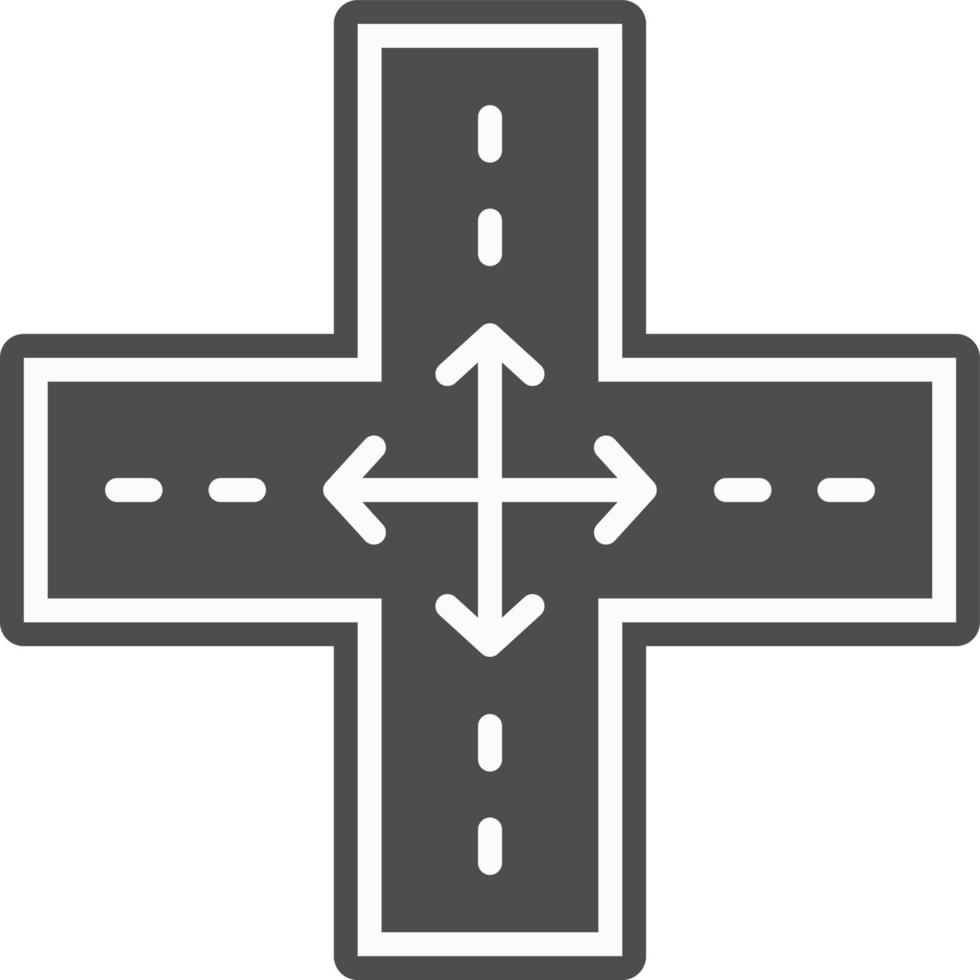 conception d'icône vectorielle d'intersection à quatre voies vecteur