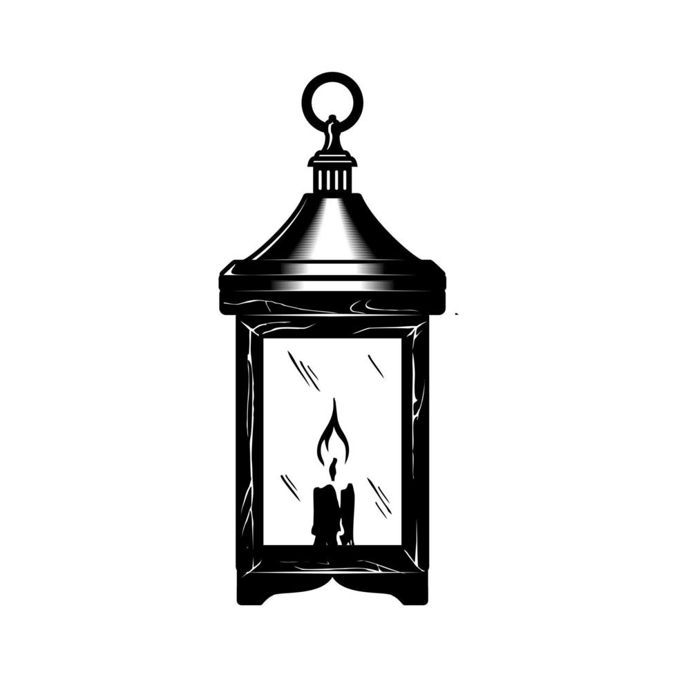 lanterne sur fond blanc, élément de design pour logo, affiche, carte, bannière, emblème, t-shirt. illustration vectorielle vecteur
