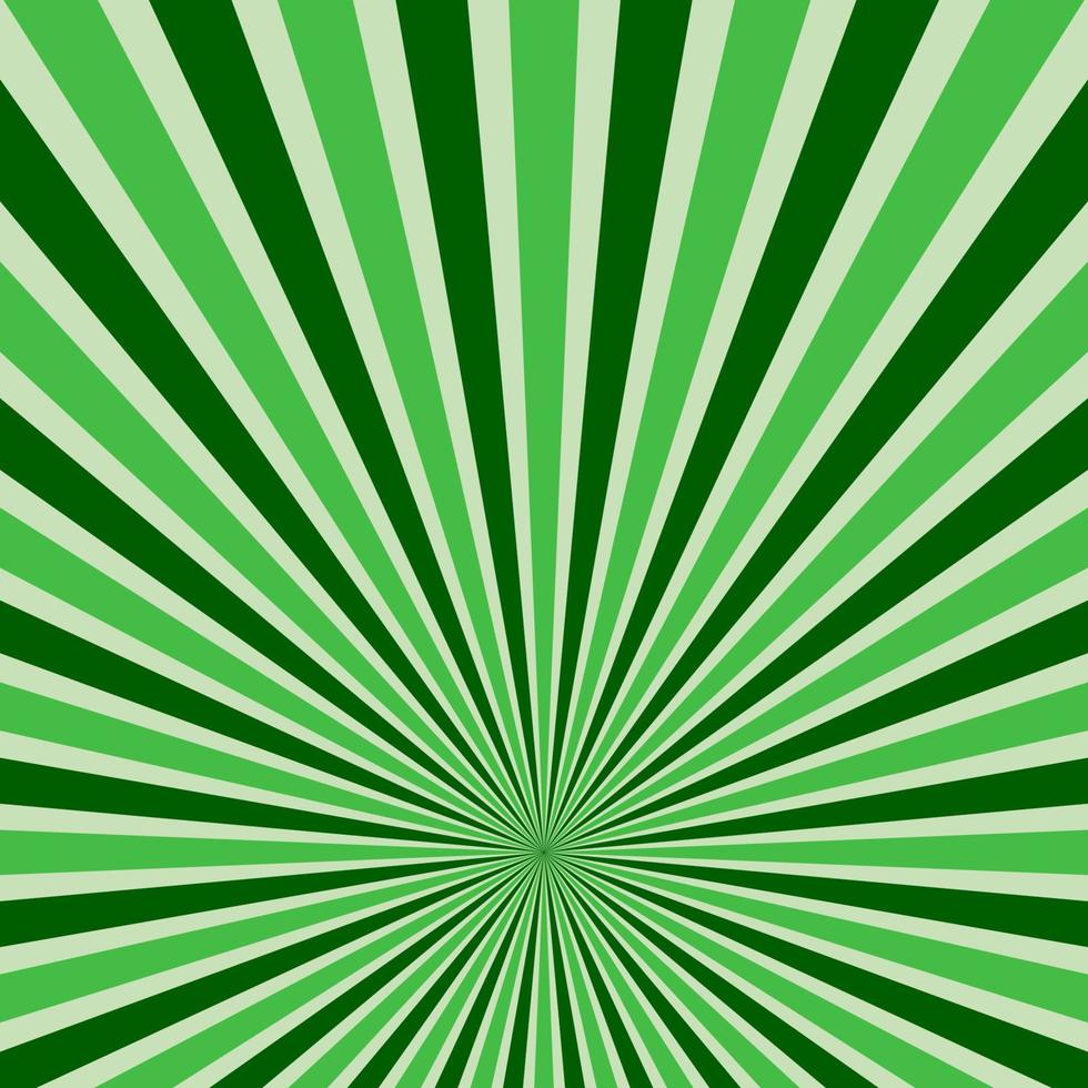 rayons rétro abstraits fond vert. vecteur