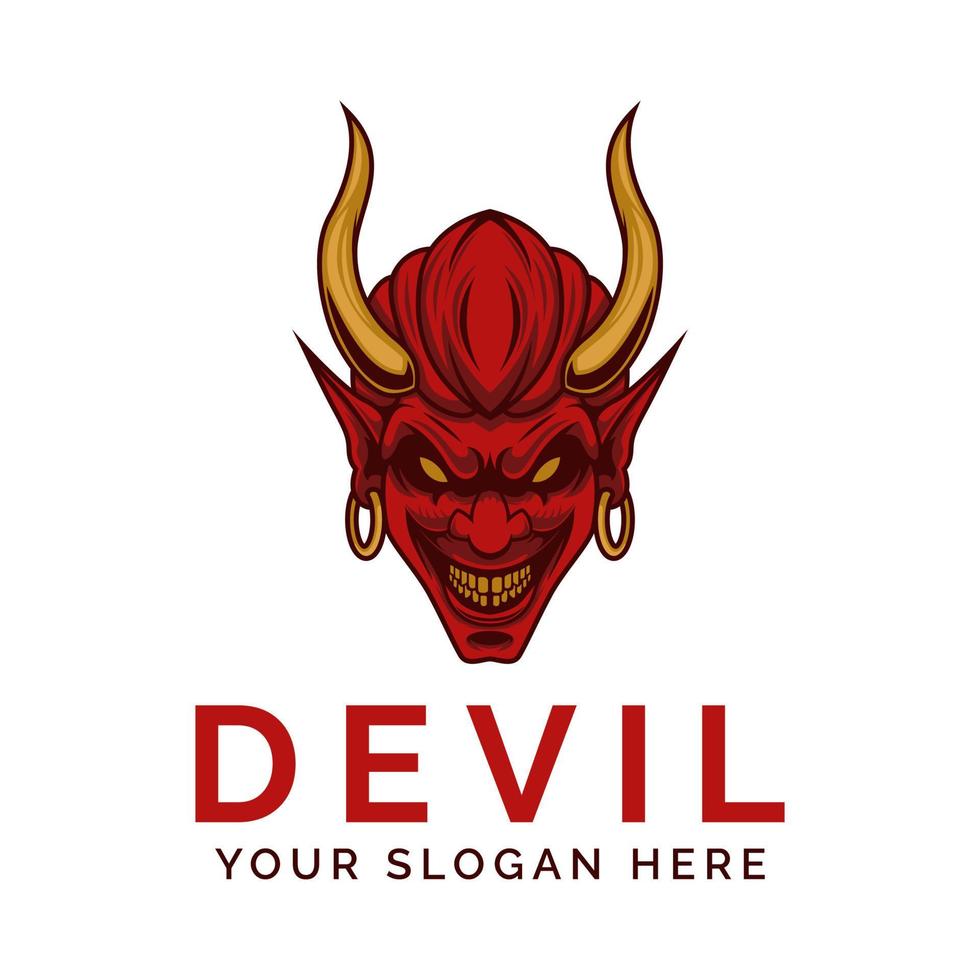 modèle de mascotte de vecteur de conception de logo d'homme de diable