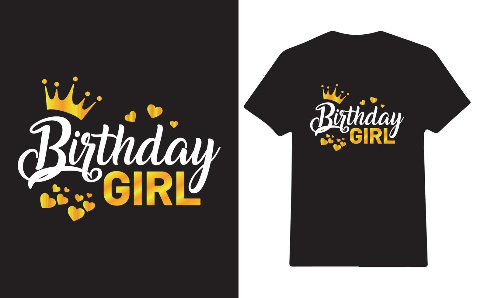 conception de tshirt d'anniversaire de fille d'anniversaire vecteur