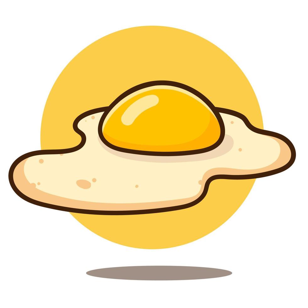 illustration d'art du vecteur d'omelette de dessin animé mignon, style de dessin animé plat