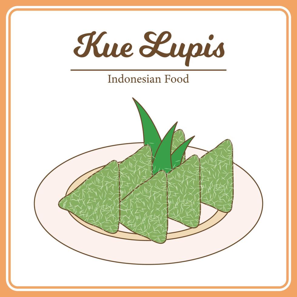 délicieuse cuisine traditionnelle indonésienne appelée kue lupis vecteur