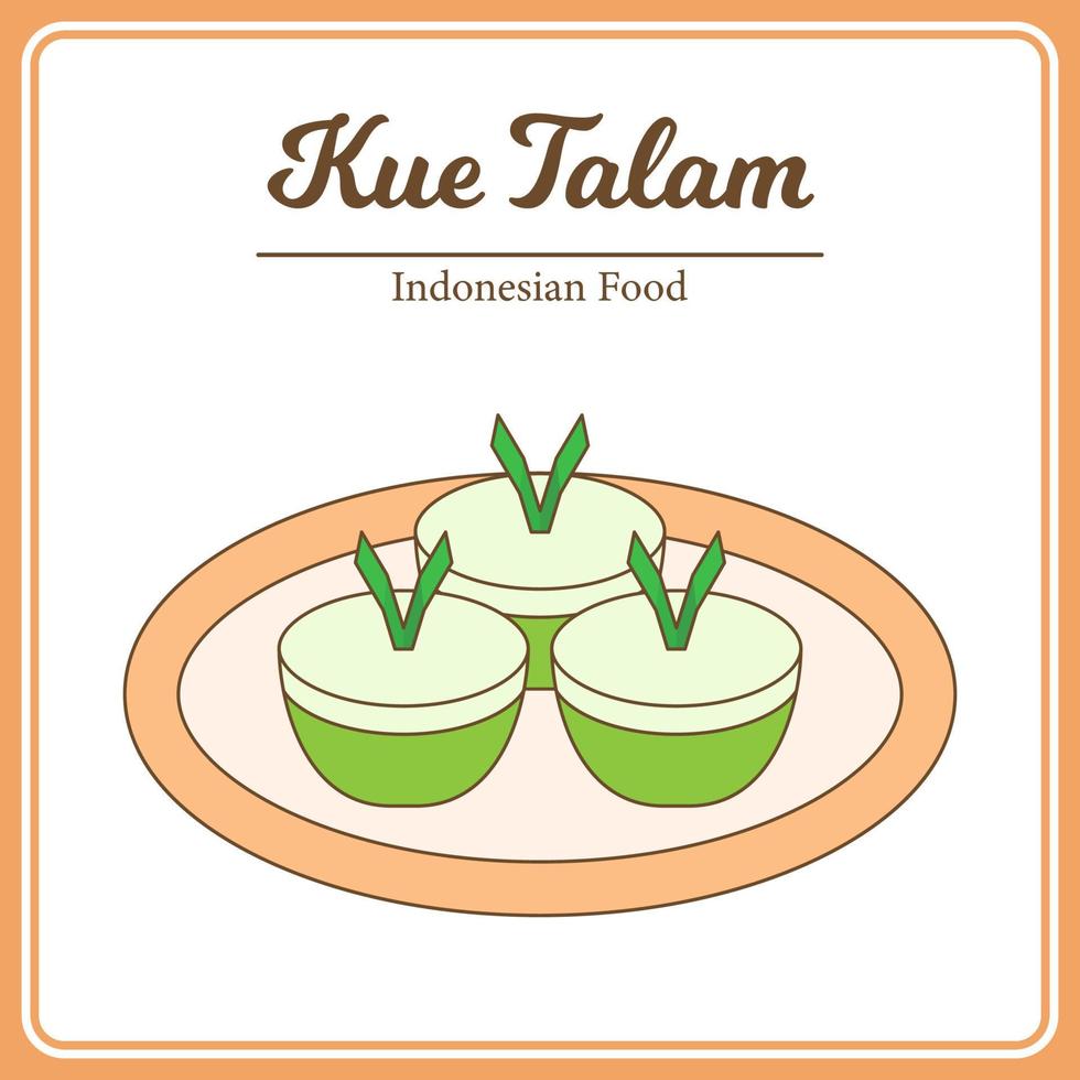 délicieuse cuisine traditionnelle indonésienne appelée kue talam vecteur