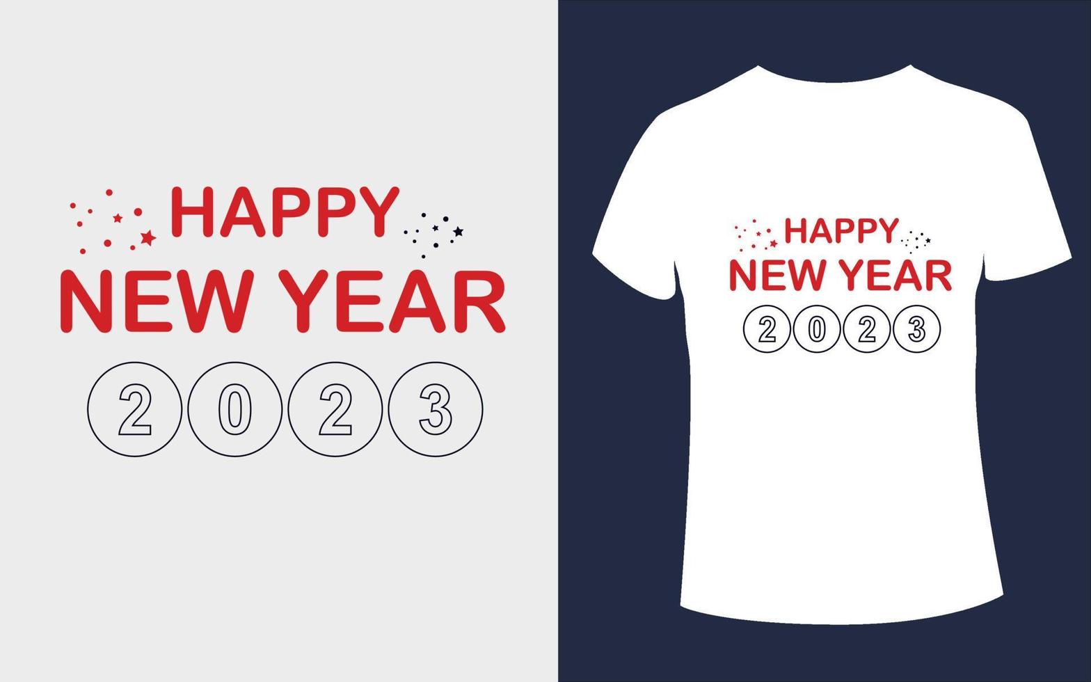 bonne année 2023 conception de t-shirt avec vecteur modifiable