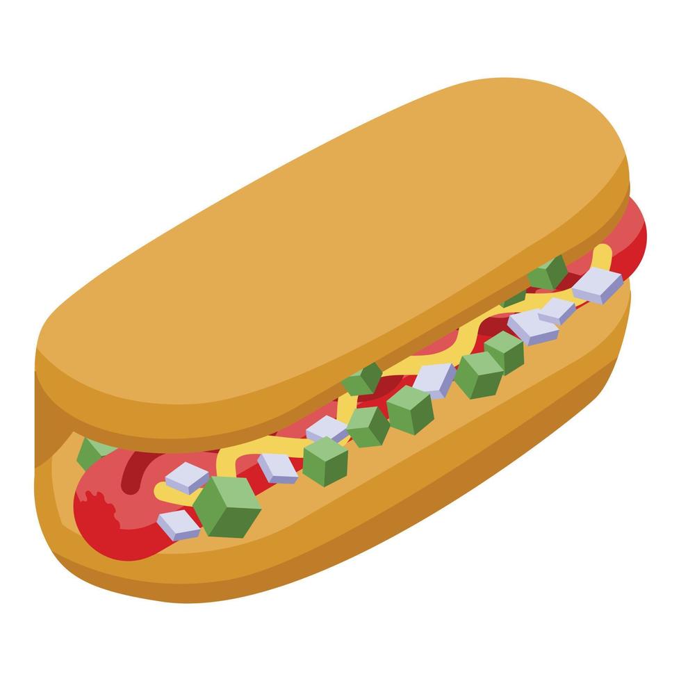 icône de hot-dog, style isométrique vecteur
