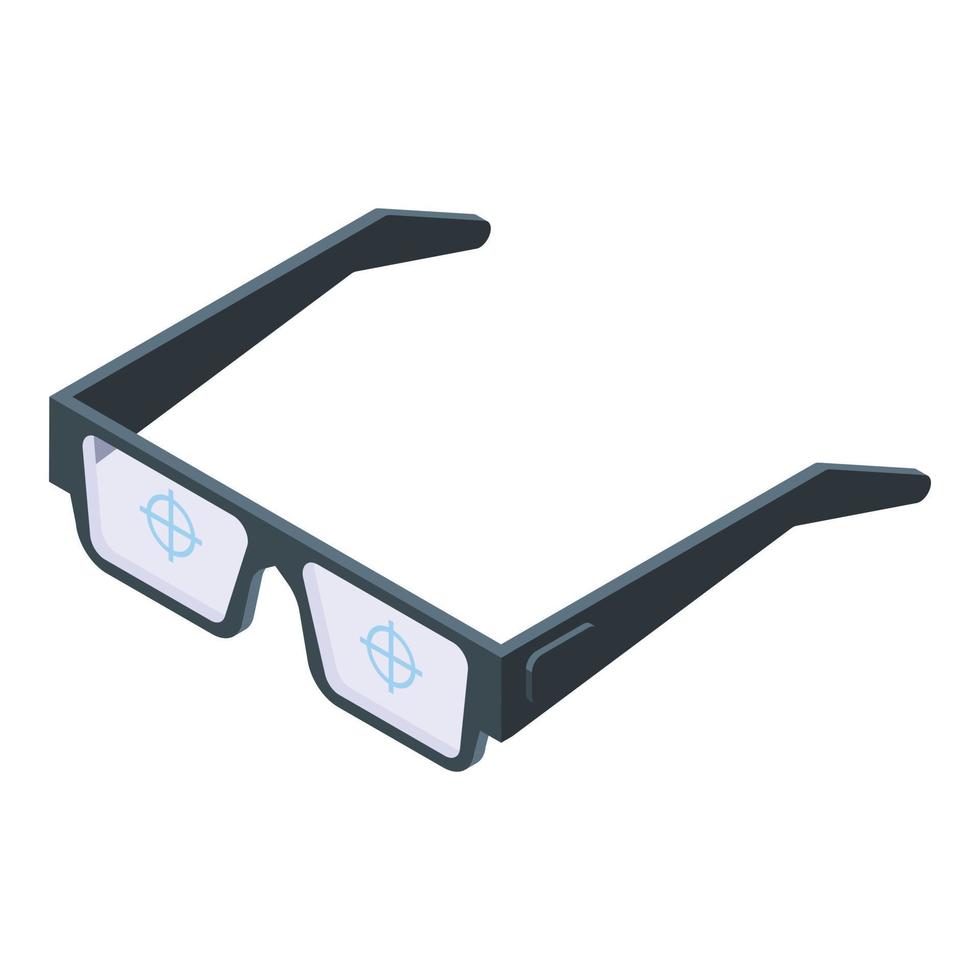 vecteur isométrique d'icône de lunettes intelligentes. verre portable