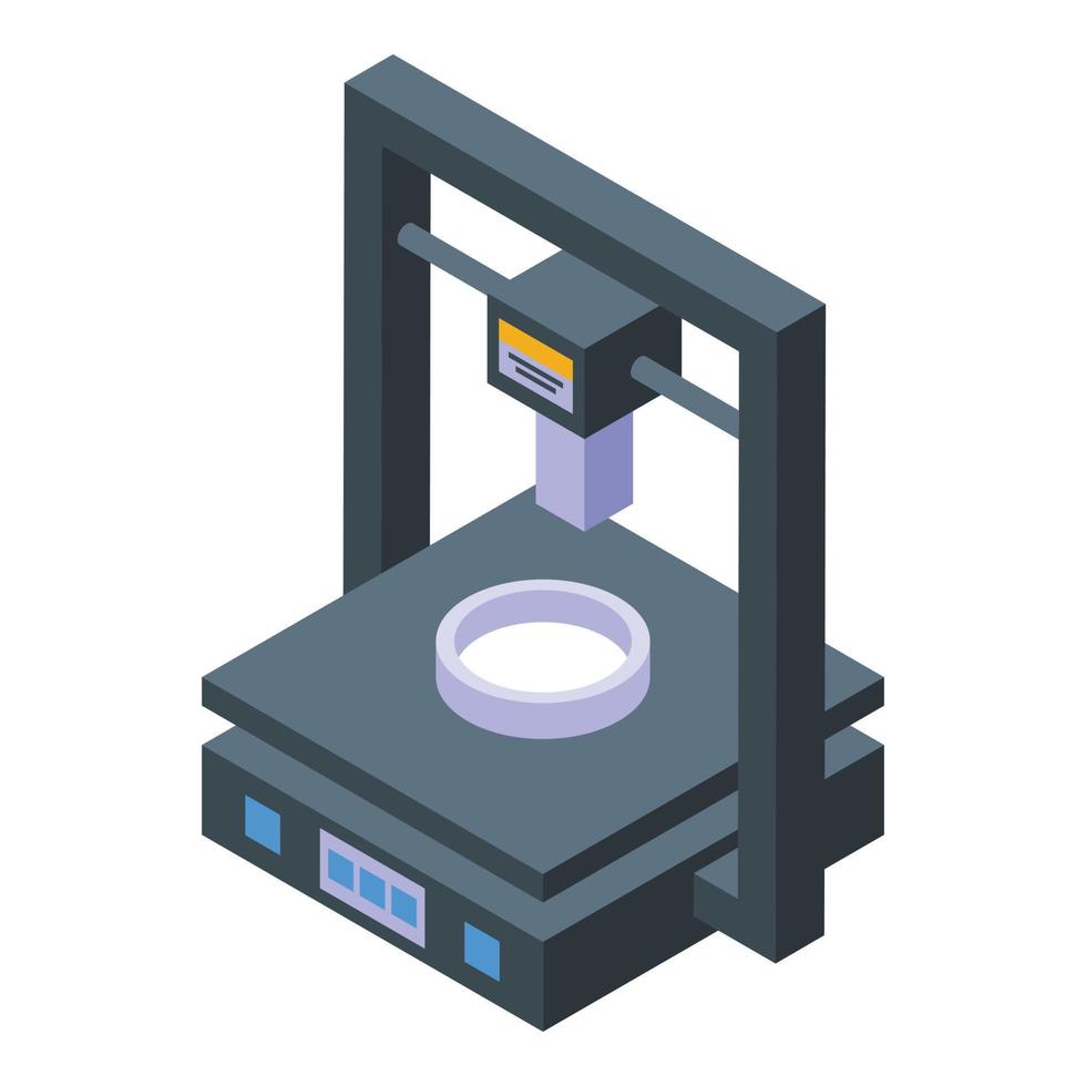 vecteur isométrique d'icône d'imprimante médicale de chimie. bio-impression scientifique