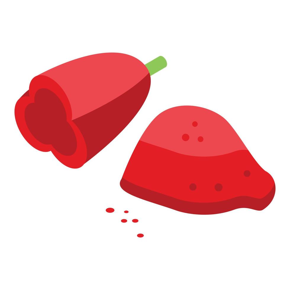 icône de paprika rouge moulu, style isométrique vecteur