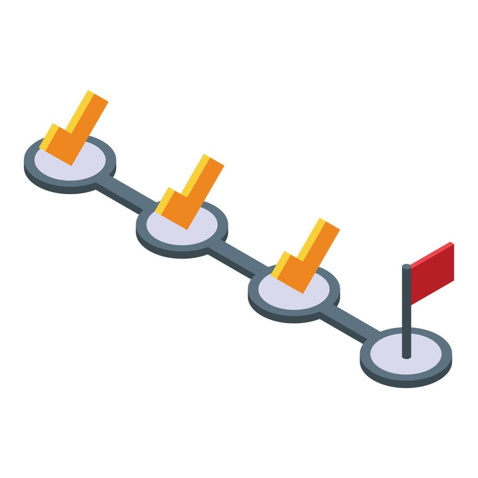 icône d'itinéraire de planification de tâches, style isométrique vecteur