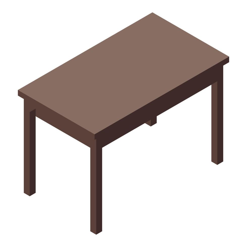 icône de table en bois de cuisine, style isométrique vecteur