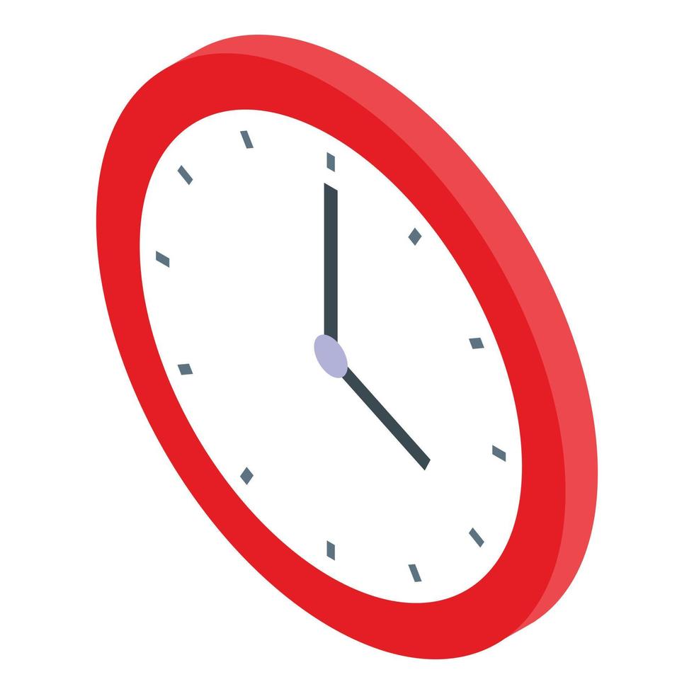 icône d'horloge murale de bureau à domicile, style isométrique vecteur