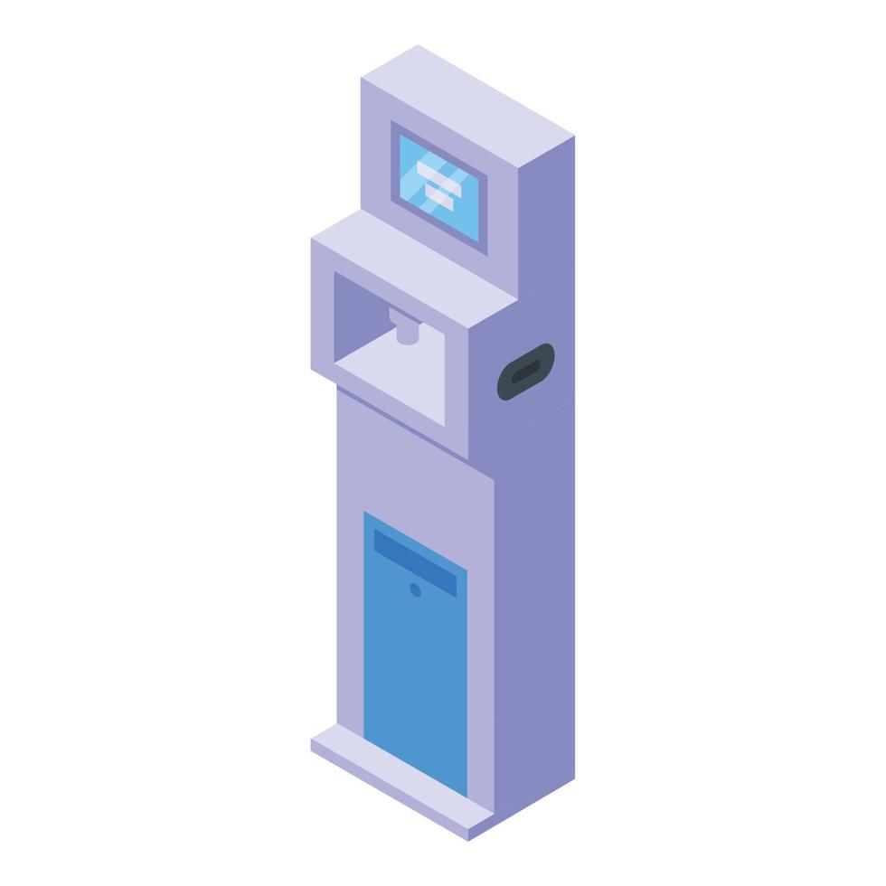 icône de kiosque de désinfection, style isométrique vecteur