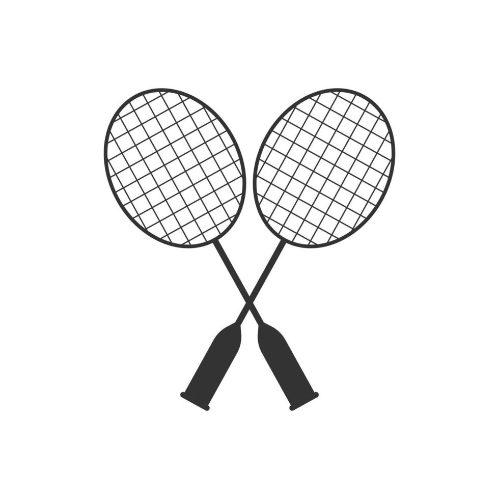 icône de raquette de tennis dans un style plat. illustration vectorielle de raquette de jeu sur fond isolé. concept d'entreprise de signe d'activité sportive. vecteur