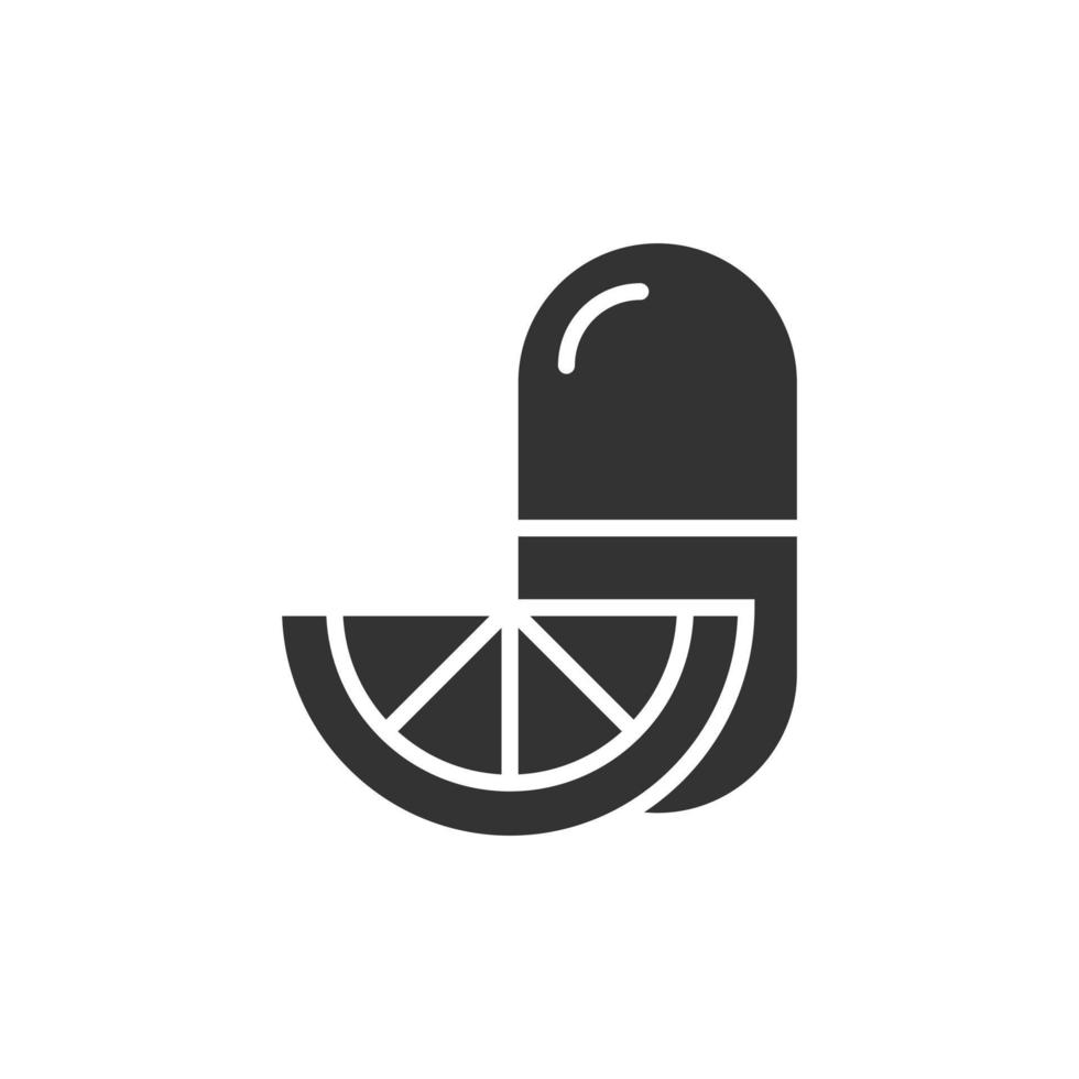 icône de note de pilule de vitamine dans un style plat. illustration vectorielle de capsule sur fond blanc isolé. concept d'entreprise de signe antibiotique. vecteur
