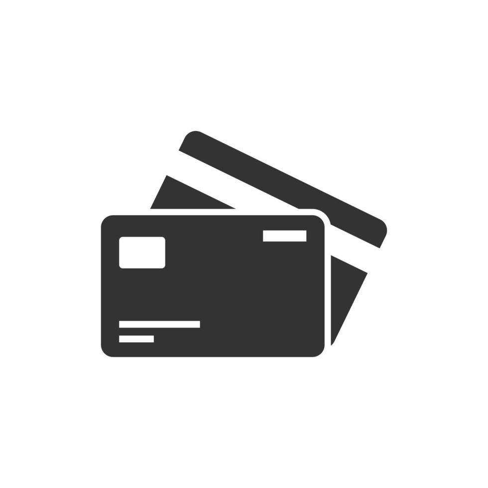 icône de carte de crédit dans un style plat. illustration vectorielle de paiement en ligne sur fond isolé. concept d'entreprise de signe bancaire. vecteur