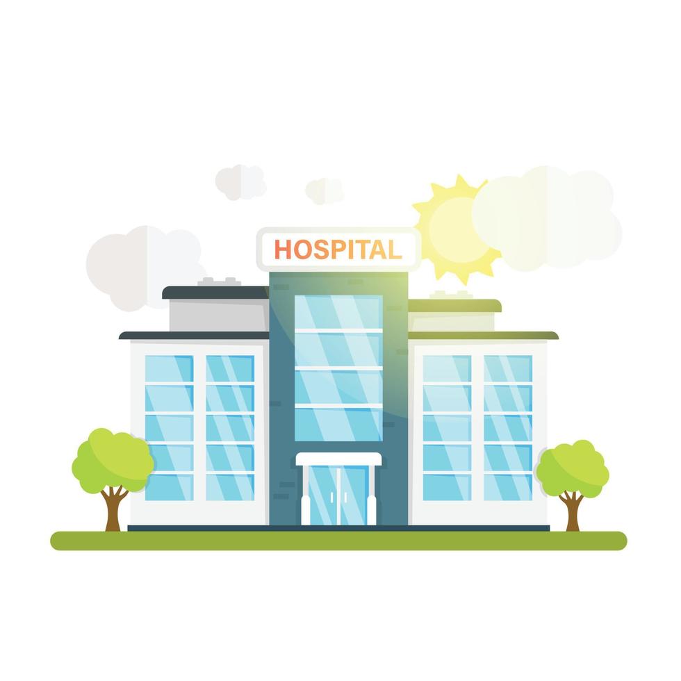 icône de bâtiment d'hôpital dans un style plat. illustration vectorielle de clinique médicale sur fond isolé. concept d'entreprise de signe de médecine. vecteur