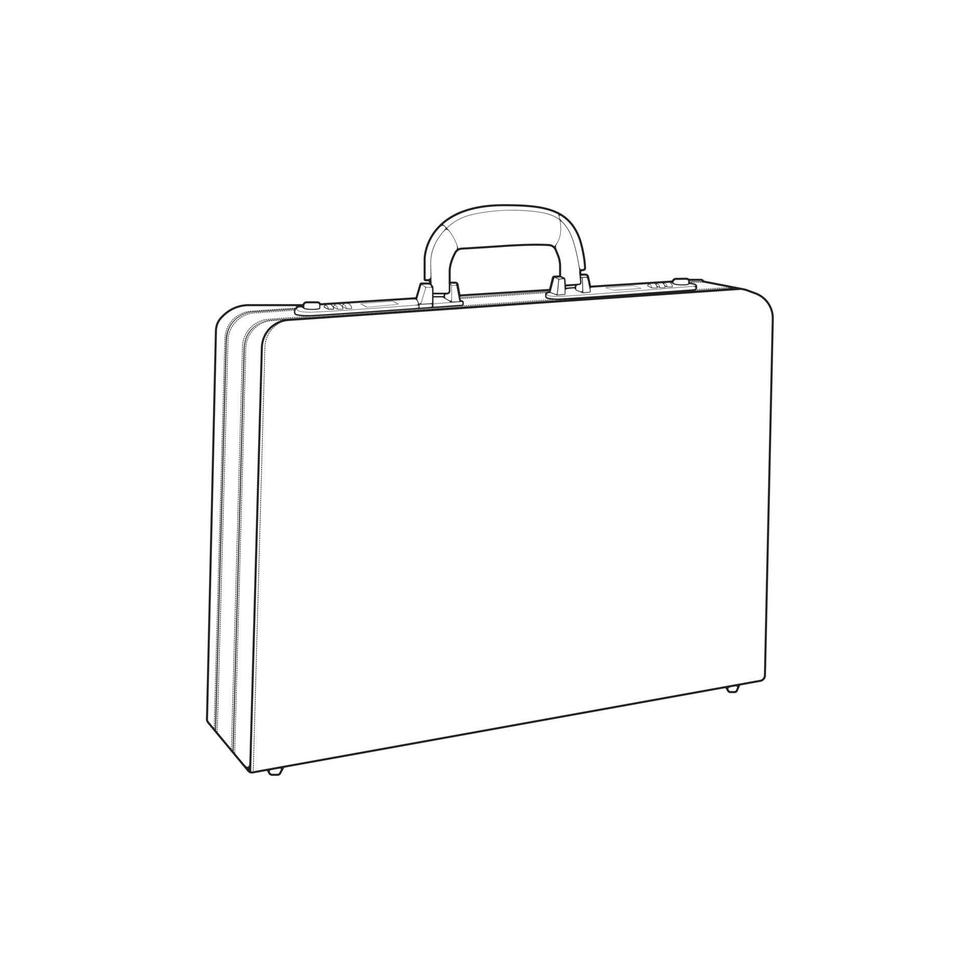contour isolé de valise. contour vectoriel pour cahier de coloriage. valise d'illustration vectorielle sur fond blanc.