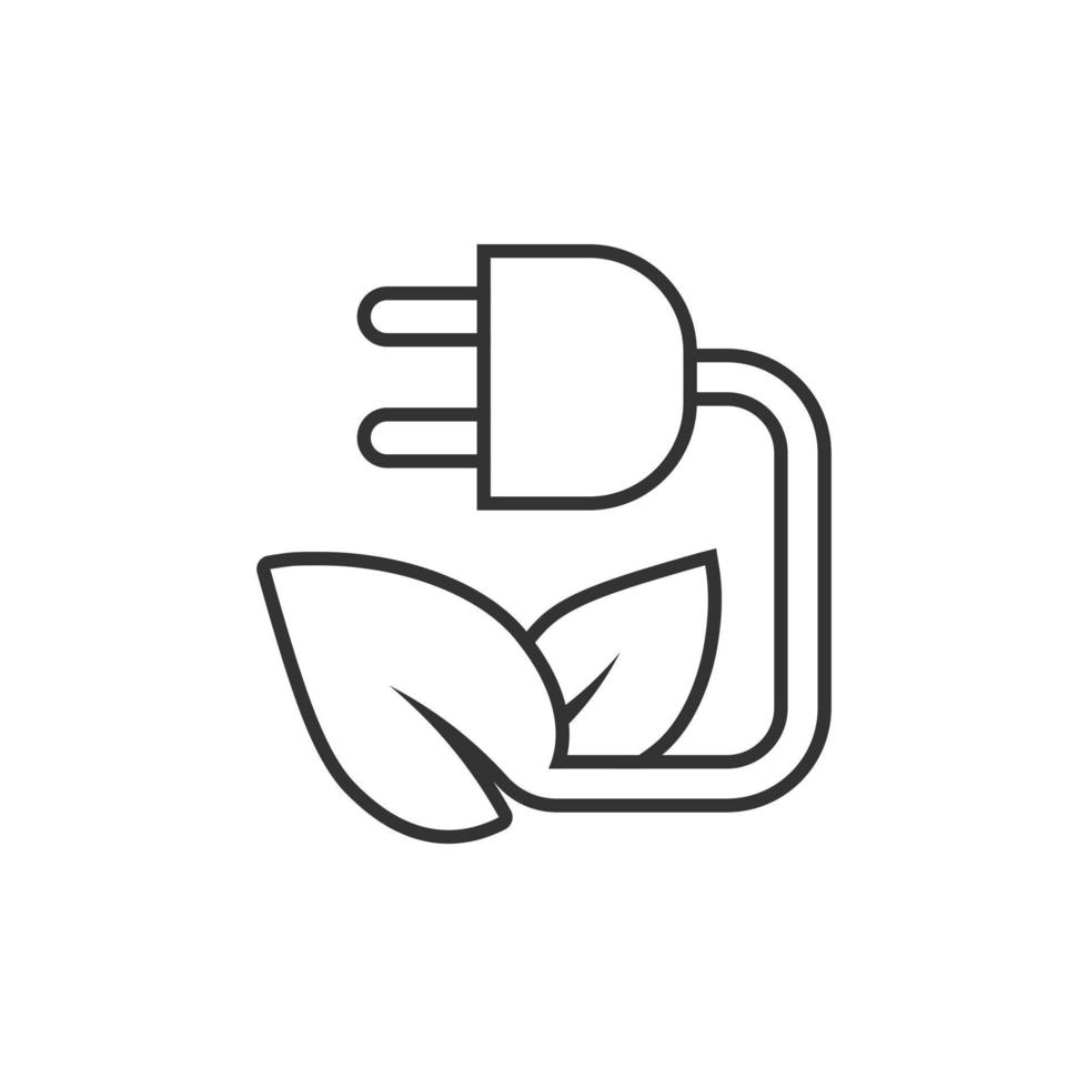 icône d'énergie écologique dans un style plat. fiche feuille illustration vectorielle sur fond blanc isolé. concept d'entreprise de signe d'électricien. vecteur