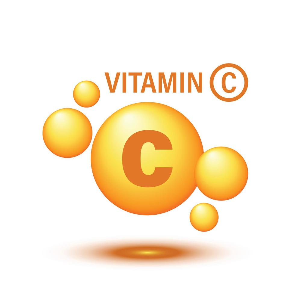 icône de vitamine c dans un style plat. illustration vectorielle de capsule de pilule sur fond blanc isolé. concept d'entreprise de drogue. vecteur