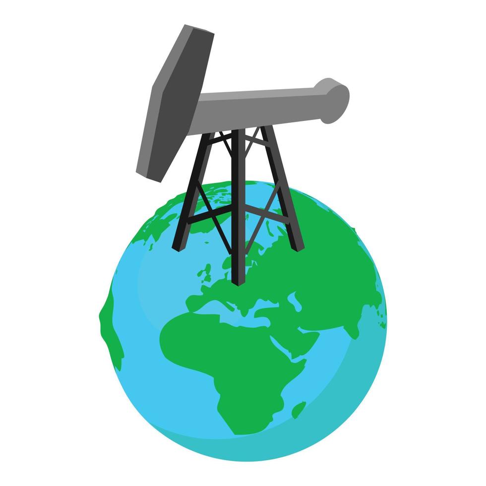 icône d'extraction de pétrole, style isométrique vecteur