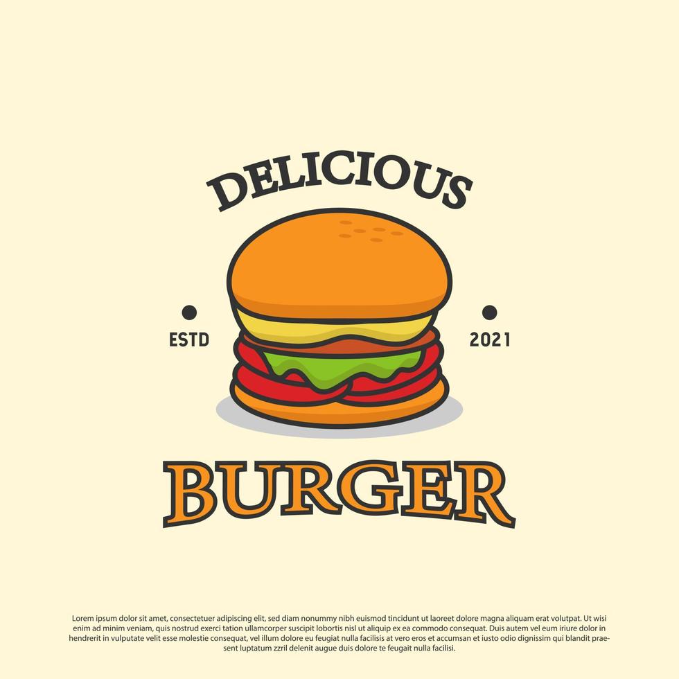 délicieuses illustrations de conception de logo de magasin de hamburgers, idéales pour l'image du logo de restauration rapide vecteur