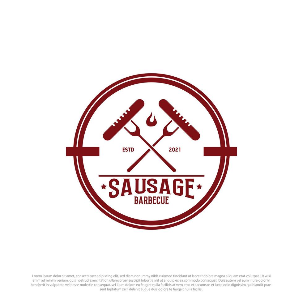 vecteur d'insigne de logo de barbecue de saucisse, meilleur pour la marque de logo de restauration rapide