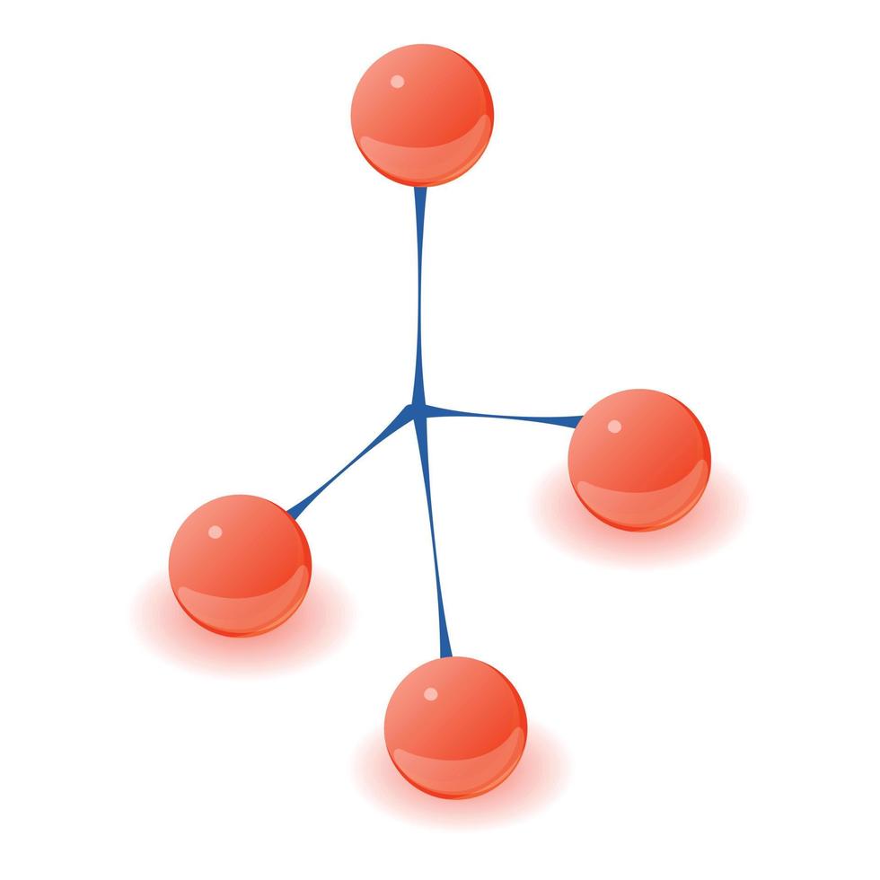icône de molécule de structure, style isométrique vecteur