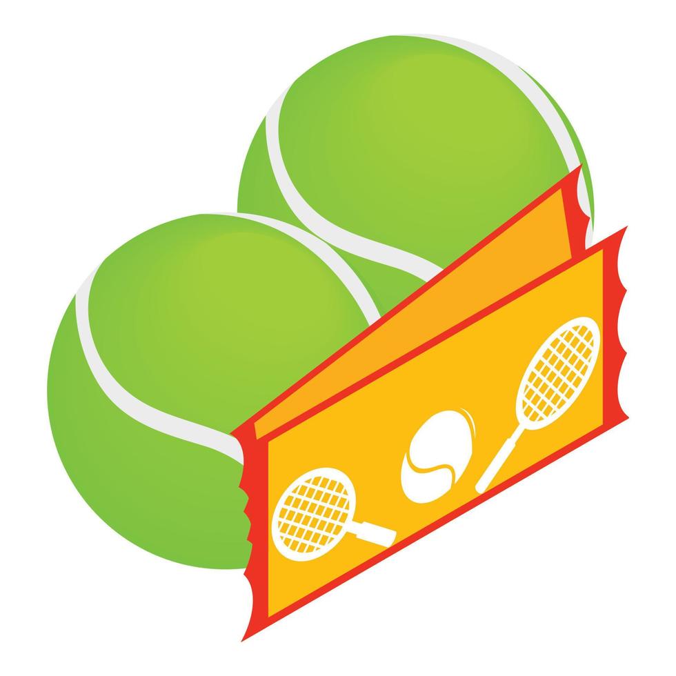 icône de billet de tennis, style isométrique vecteur