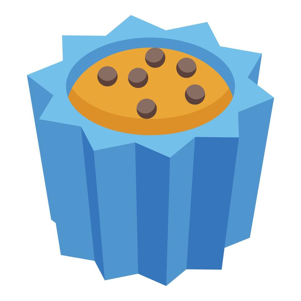 icône de muffin dessert, style isométrique vecteur