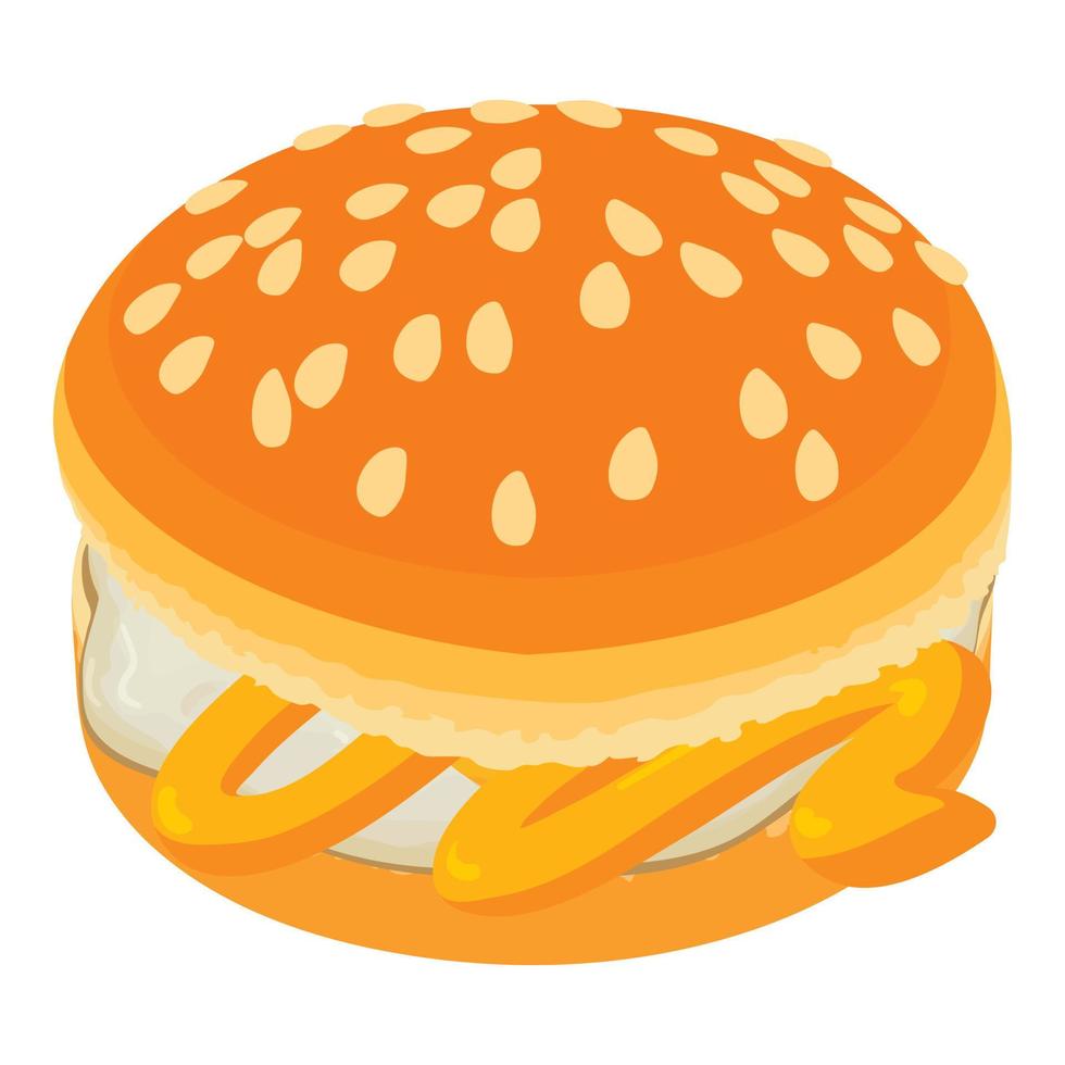 icône de burger frais, style isométrique vecteur