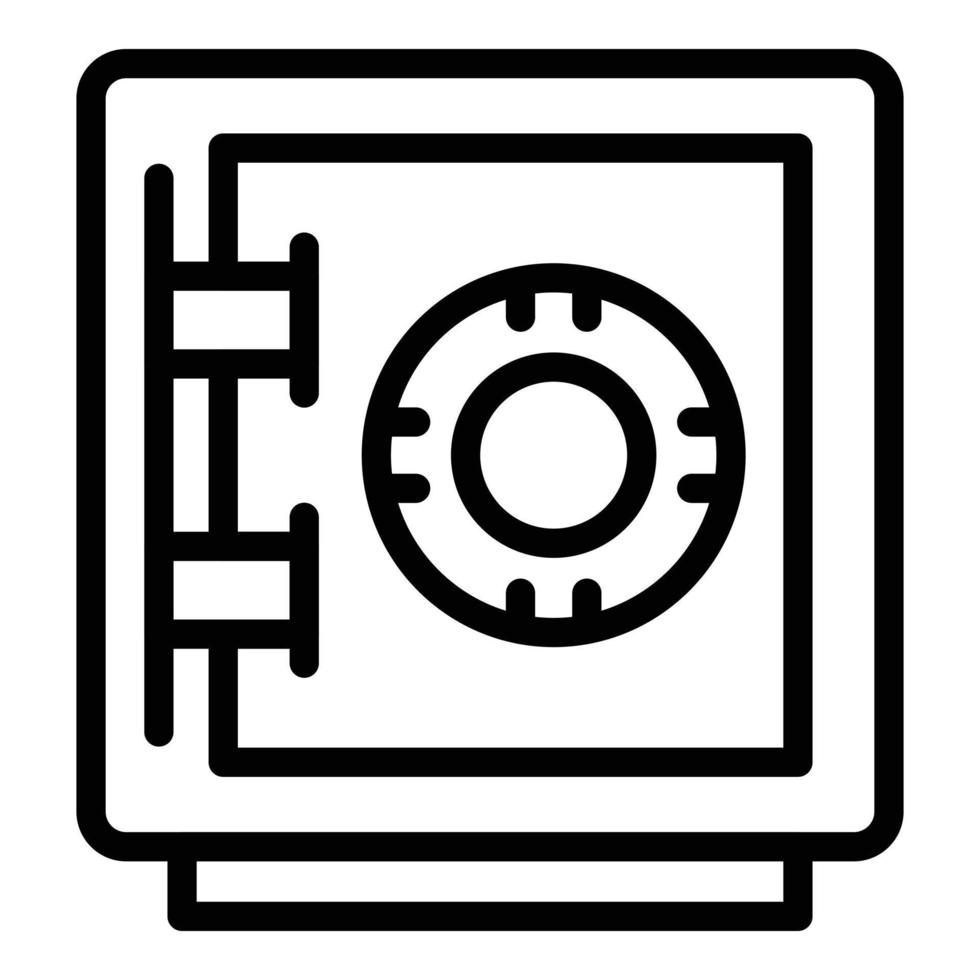icône de coffre-fort à clé de dépôt, style de contour vecteur