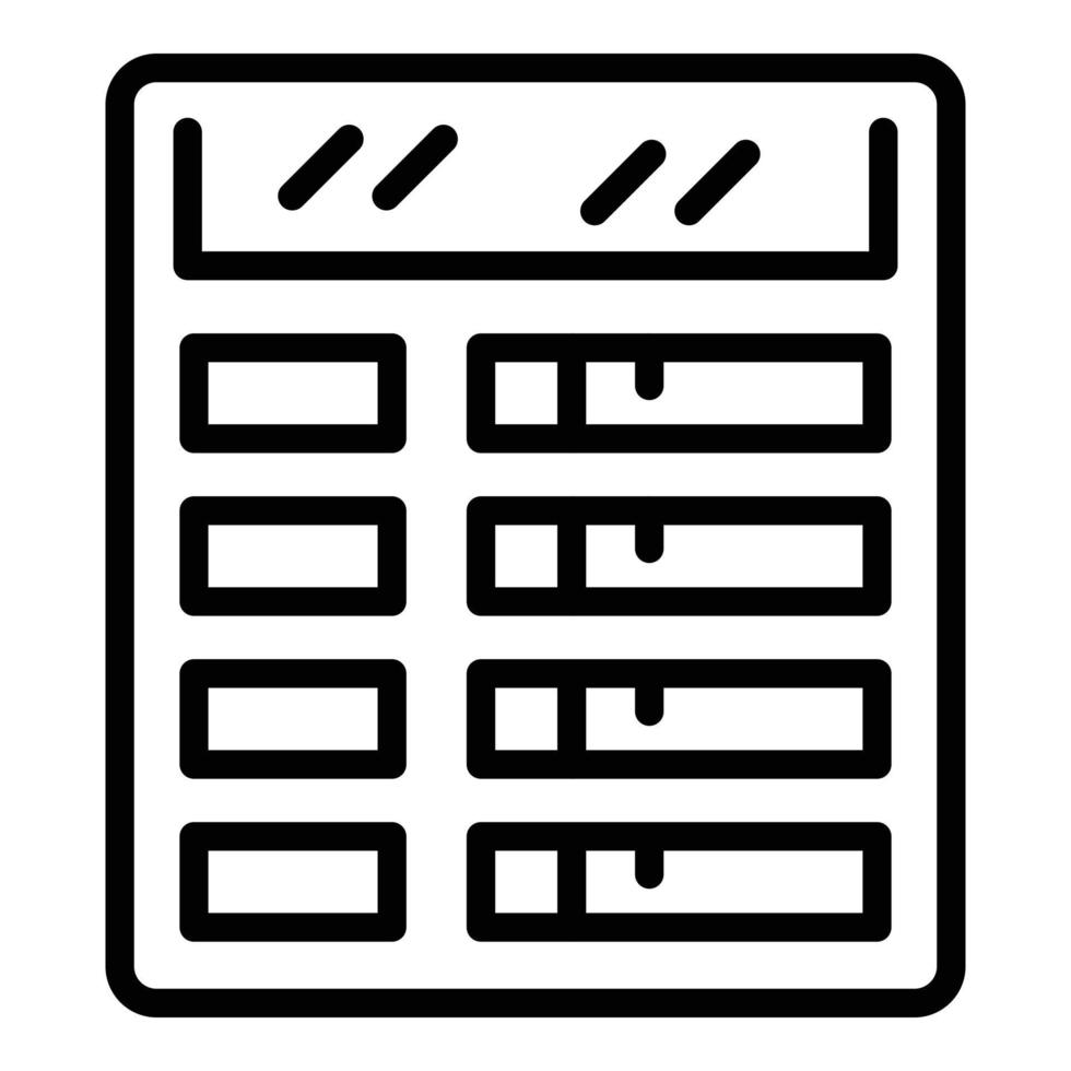 vecteur de contour d'icône de carte d'aéroport. départ flip