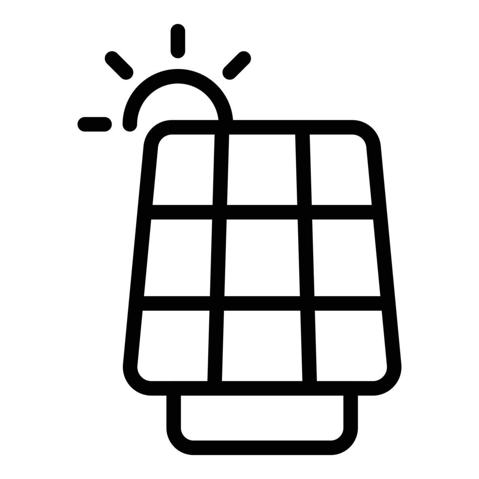 icône de panneau solaire accessible, style de contour vecteur