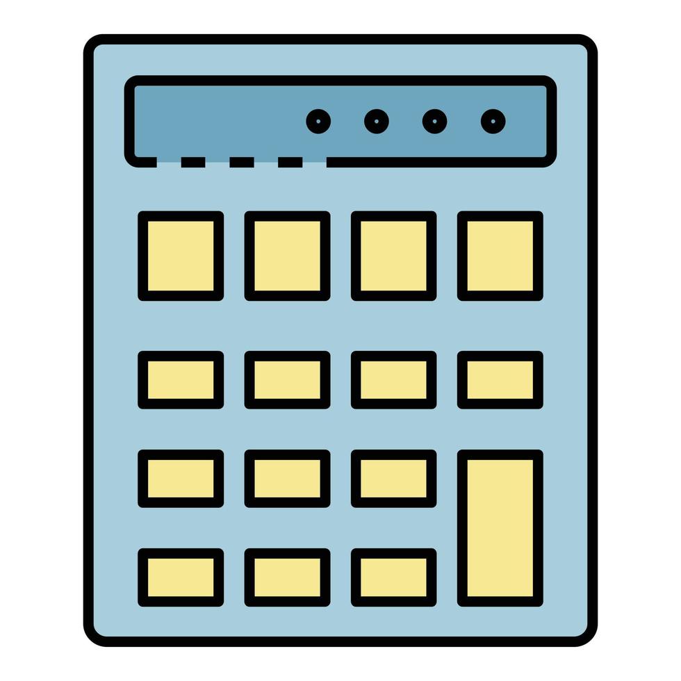 vecteur de contour de couleur d'icône de calculatrice de finances