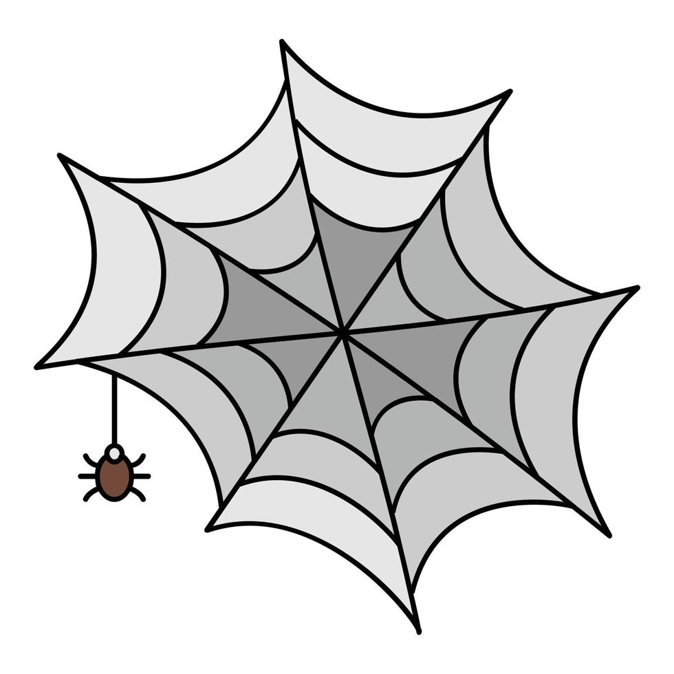 vecteur de contour de couleur icône toile d'araignée